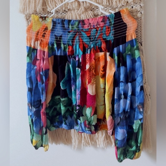NWT Desigual by C. Lacroix Travis Floral Multicolor Off The Shoulder Blouse L - Picture 3 of 5